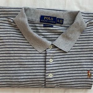 Men’s Polo Ralph Lauren gray and blue striped golf polo size X-Large